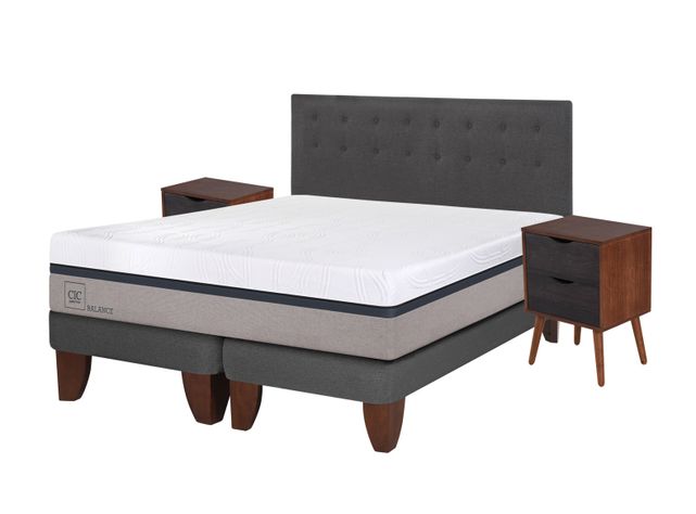 Cama Europea Balance King Base Dividida + Set Muebles Eufrates-1
