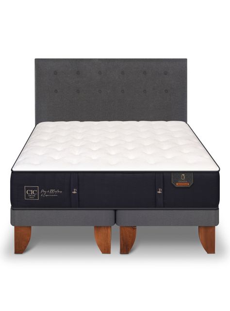 Cama Europea Premium 2 Plazas Base Dividida + Respaldo Eufrates-2