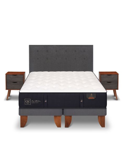 Cama Europea Premium 2 Plazas Base Dividida Eufrates + Set Muebles-2
