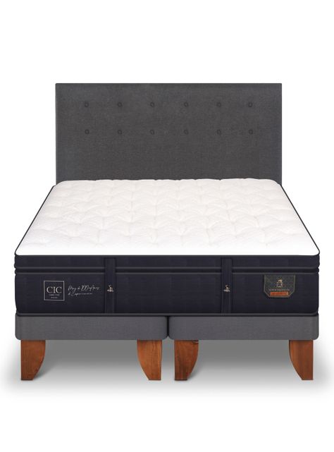 Cama Europea Super Premium 2 Plazas Base Dividida + Respaldo Eufrates-2