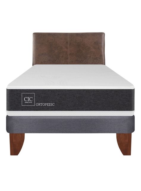Cama Europea New Ortopedic 1.5 Plazas + Respaldo Baker-1