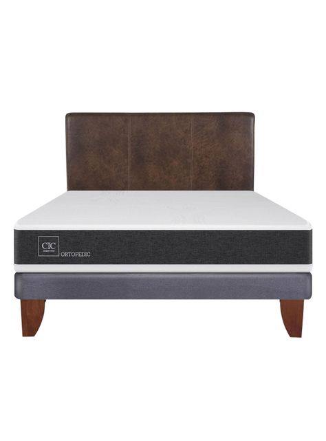 Cama Europea New Ortopedic 2 Plazas Base Normal + Respaldo Baker-1