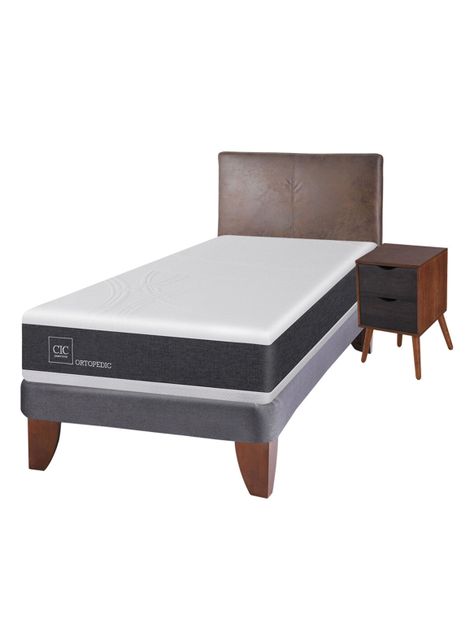 Cama Europea New Ortopedic 1.5 Plazas + Set Muebles Baker-0