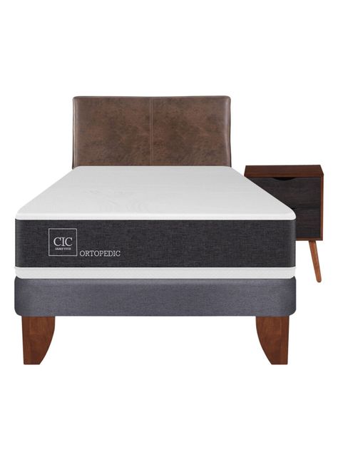Cama Europea New Ortopedic 1.5 Plazas + Set Muebles Baker-1