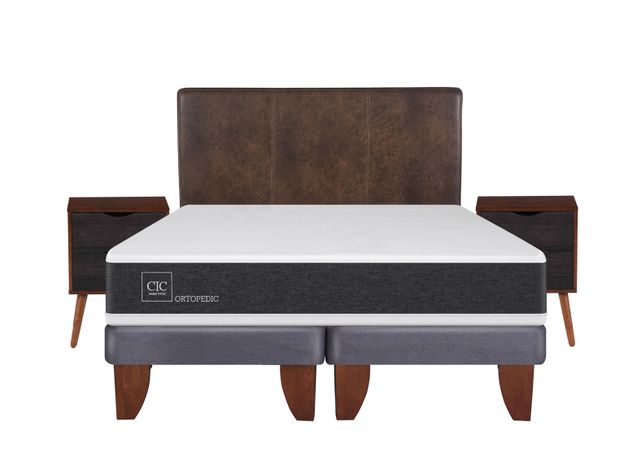 Cama Europea New Ortopedic 2 Plazas Base Dividida + Set Muebles Baker-0