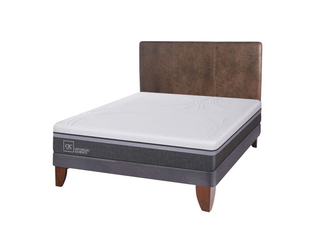 Cama Europea Ortopedic Advance 2 Plazas Base Normal + Respaldo Baker-1