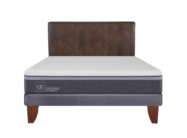 Cama Europea Ortopedic Advance 2 Plazas Base Normal + Respaldo Baker-0