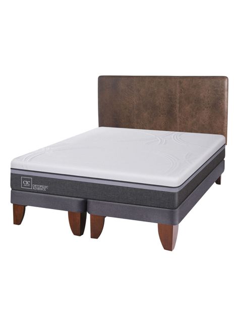 Cama Europea Ortopedic Advance 2 Plazas Base Dividida + Respaldo Baker-1