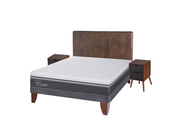 Cama Europea Ortopedic Advance 2 Plazas Base Normal + Set Muebles Baker-1