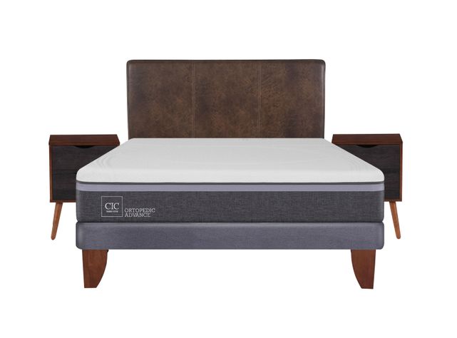 Cama Europea Ortopedic Advance 2 Plazas Base Normal + Set Muebles Baker-0