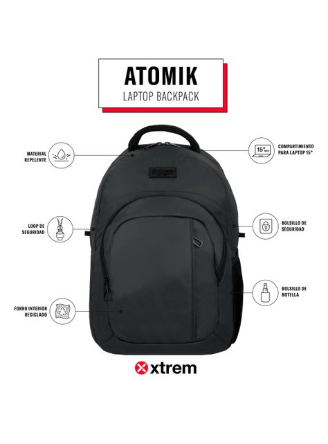 Mochila Notebook Atomik 5Xt Negro 15"-1