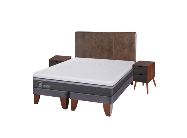 Cama Europea Ortopedic Advance 2 Plazas Base Dividida + Set Muebles Baker-1