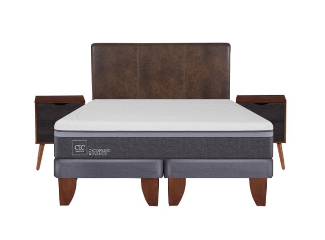 Cama Europea Ortopedic Advance 2 Plazas Base Dividida + Set Muebles Baker-0