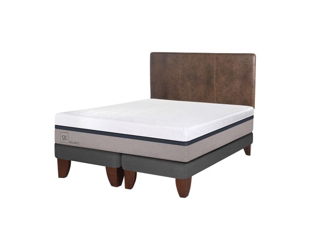 Cama Europea Balance 2 Plazas Base Dividida + Respaldo Baker-0
