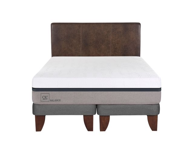 Cama Europea Balance 2 Plazas Base Dividida + Respaldo Baker-1