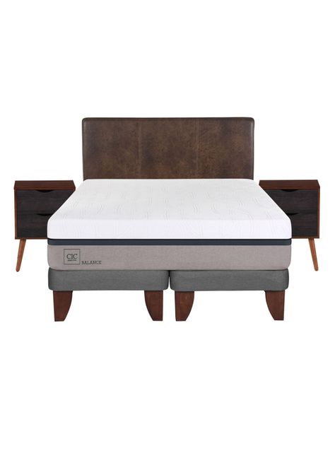 Cama Europea Balance 2 Plazas Base Dividida + Set Muebles Baker-1