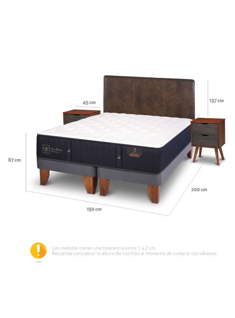 Cama Europea Premium 2 Plazas Base Dividida Baker + Set Muebles-1