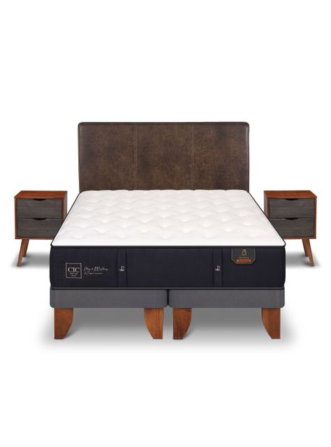 Cama Europea Premium 2 Plazas Base Dividida Baker + Set Muebles-2