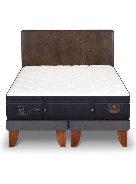 Cama Europea Super Premium 2 Plazas Base Dividida + Respaldo Baker-2