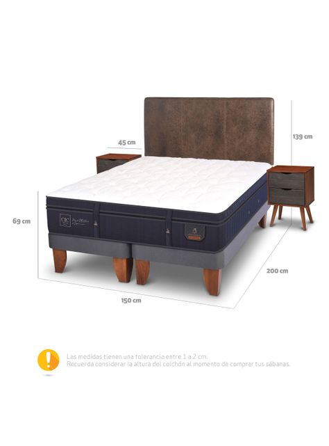 Cama Europea Super Premium 2 Plazas Base Dividida Baker + Set Muebles-1