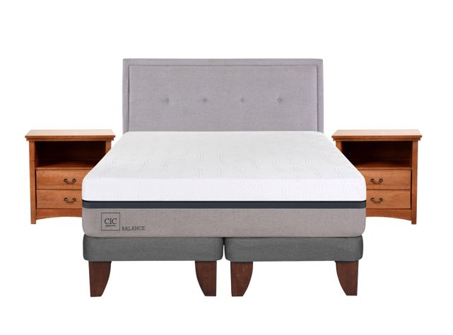 Cama Europea Balance 2 Plazas Base Dividida + Set Muebles Ganges-1