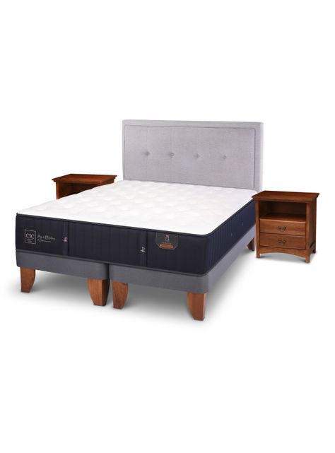 Cama Europea Premium 2 Plazas Base Dividida Ganges + Set Muebles-0