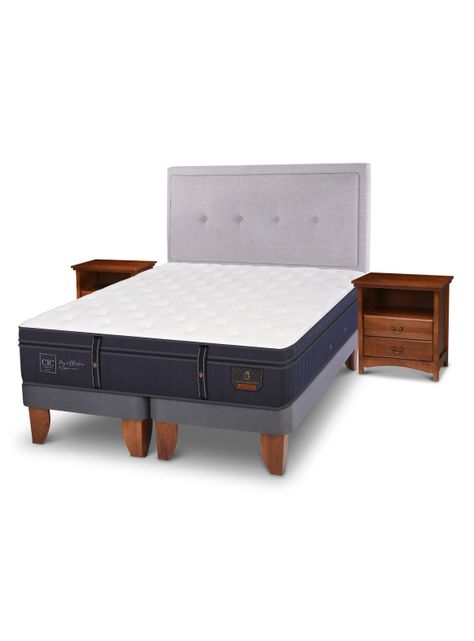 Cama Europea Grand Premium 2 Plazas Base Dividida Ganges + Set Muebles-0