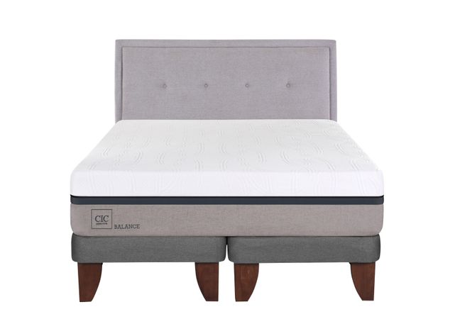 Cama Europea Balance 2 Plazas Base Dividida + Respaldo Ganges-1