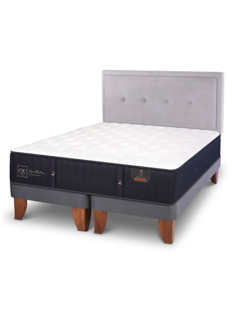 Cama Europea Premium 2 Plazas Base Dividida + Respaldo Ganges-0