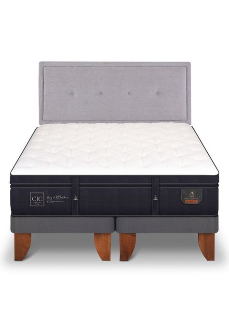 Cama Europea Super Premium 2 Plazas Base Dividida + Respaldo Ganges-2