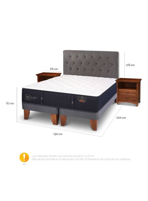 Cama Europea Premium 2 Plazas Base Dividida Kavery + Set Muebles-1