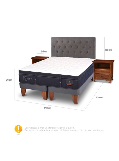 Cama Europea Super Premium 2 Plazas Base Dividida Kavery + Set Muebles-1
