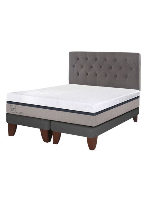 Cama Europea Balance 2 Plazas Base Dividida + Respaldo Kavery-0