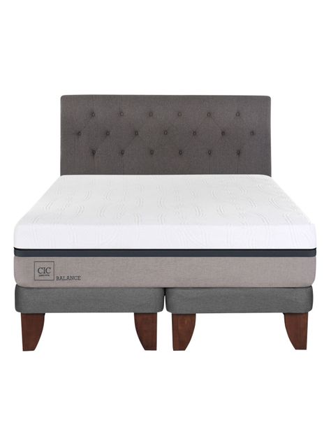 Cama Europea Balance 2 Plazas Base Dividida + Respaldo Kavery-1