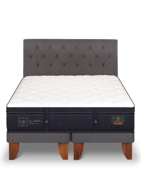 Cama Europea Super Premium 2 Plazas Base Dividida + Respaldo Kavery-2