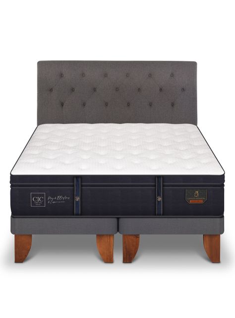 Cama Europea Grand Premium 2 Plazas Base Dividida + Respaldo Kavery-2