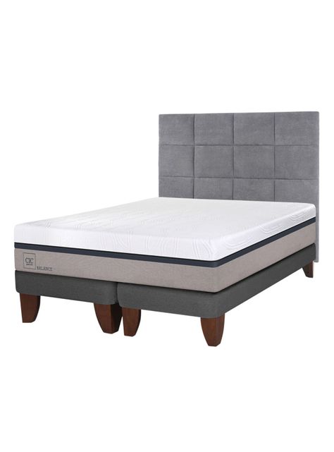 Cama Europea Balance 2 Plazas Base Dividida + Respaldo Tamesis-0
