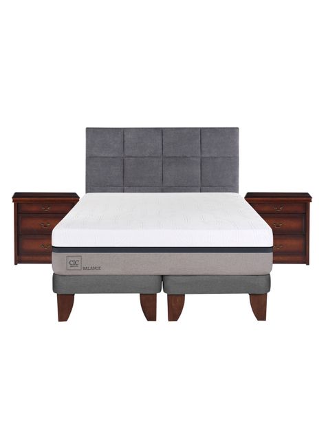 Cama Europea Balance 2 Plazas Base Dividida + Set Muebles Tamesis-1