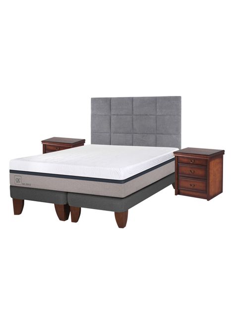 Cama Europea Balance 2 Plazas Base Dividida + Set Muebles Tamesis-0