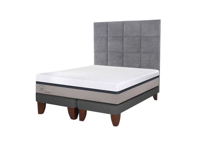 Cama Europea Balance Súper King Base Dividida + Respaldo Tamesis-1