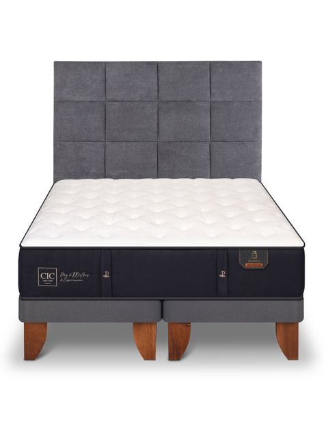 Cama Europea Premium 2 Plazas Base Dividida + Respaldo Tamesis-2
