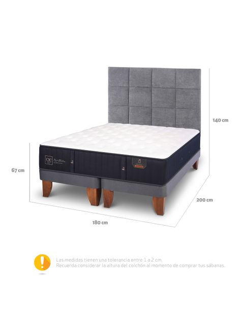 Cama Europea Premium 2 Plazas Base Dividida Tamesis + Set Muebles-1