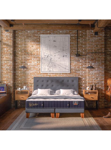 Cama Europea Premium 2 Plazas Base Dividida Tamesis + Set Muebles-4