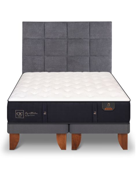 Cama Europea Premium 2 Plazas Base Dividida Tamesis + Set Muebles-2
