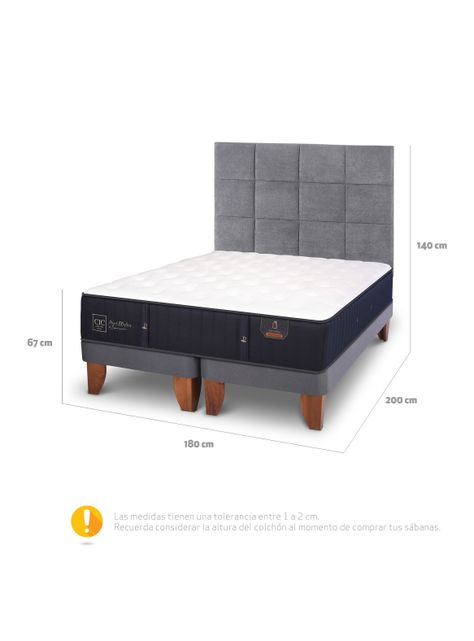Cama Europea Premium King + Respaldo Tamesis-1