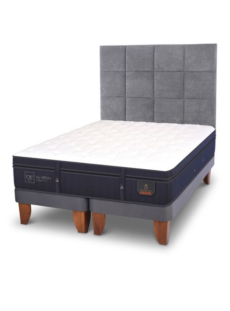 Cama Europea Super Premium 2 Plazas Base Dividida + Respaldo Tamesis-0