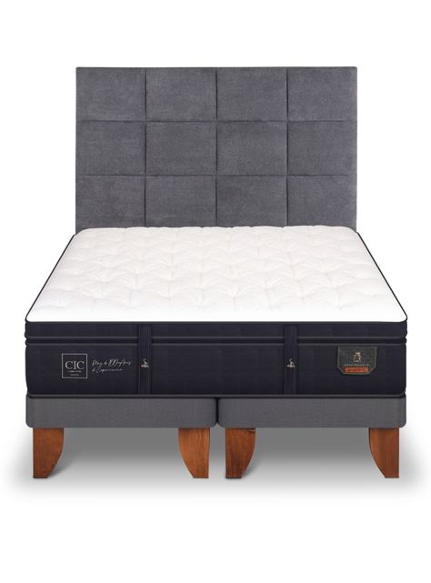 Cama Europea Super Premium 2 Plazas Base Dividida + Respaldo Tamesis-2