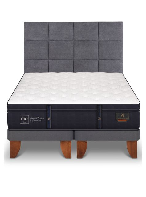 Cama Europea Grand Premium 2 Plazas Base Dividida + Respaldo Tamesis-2
