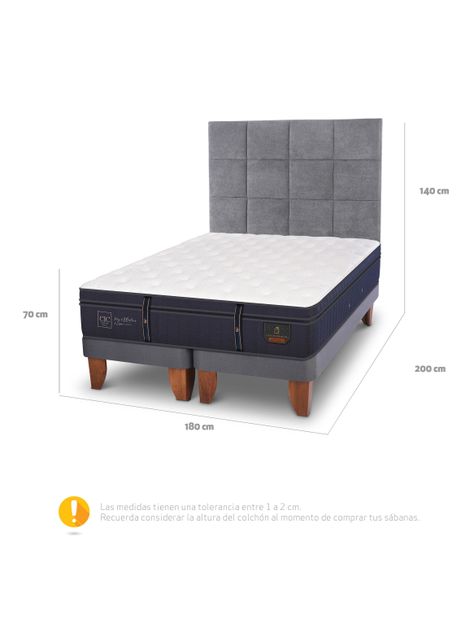 Cama Europea Grand Premium King + Respaldo Tamesis-1
