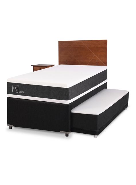 Diván New Ortopedic Black 1.5 + Set Muebles New Villarrica-0
